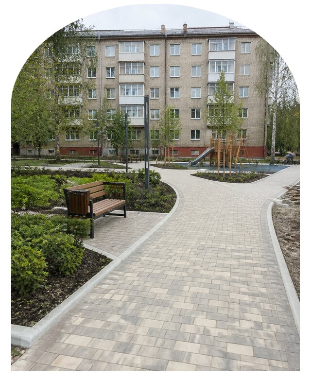Благоустройство двора МКД под ключ в Щербинке от 254550 р. | Метпроект-Щрб