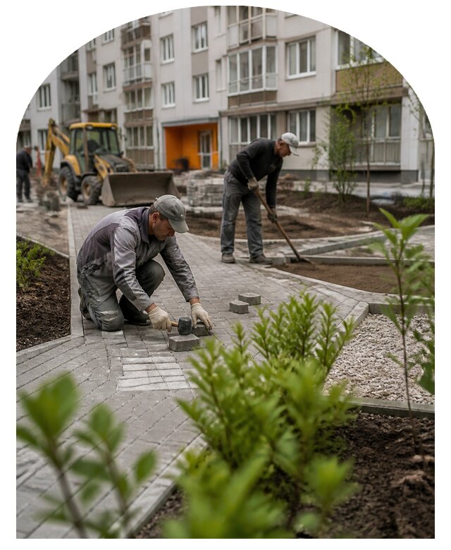 Благоустройство двора многоквартирного дома в Щербинке